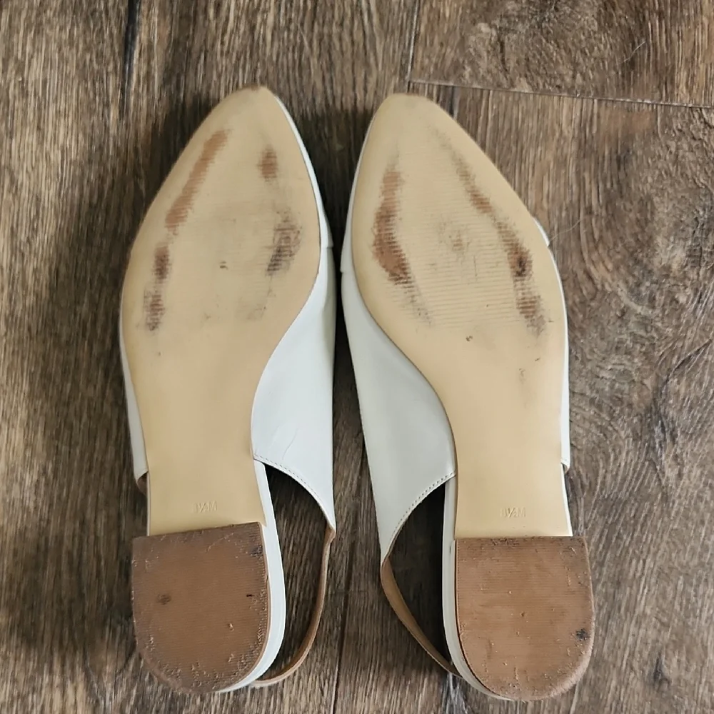 Talbots 8.5 Elegant Cream Pointed Slingback Flats. - Picture 4 of 10